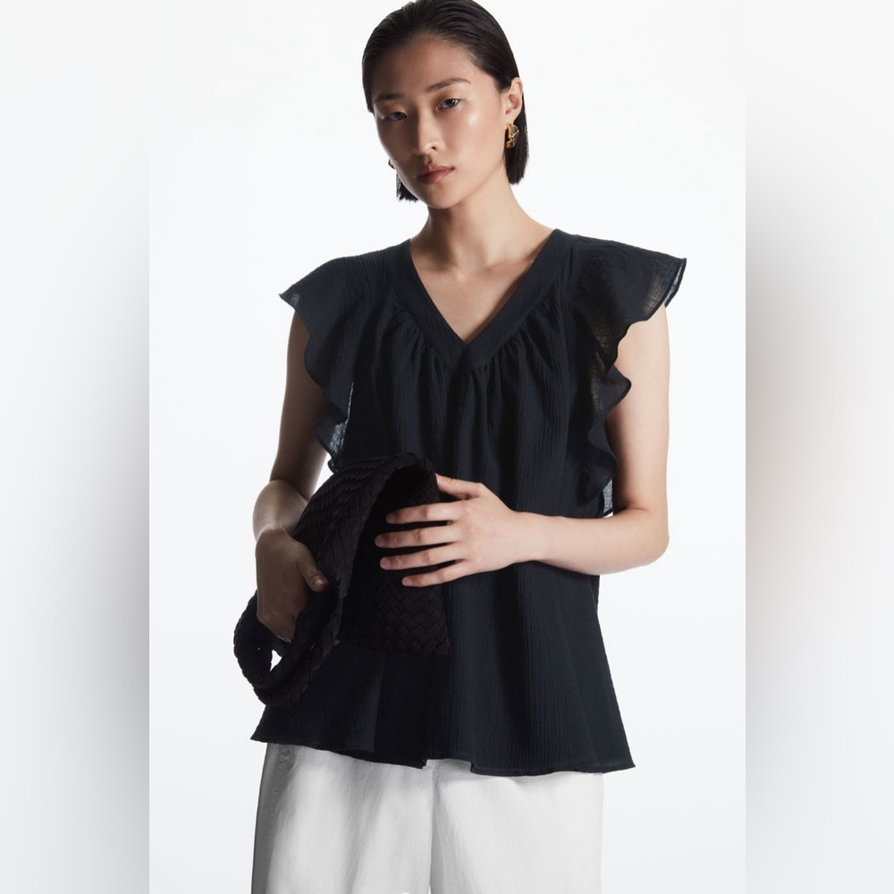 COS Ruffled Cap-Sleeve Blouse - Picture 2 of 12